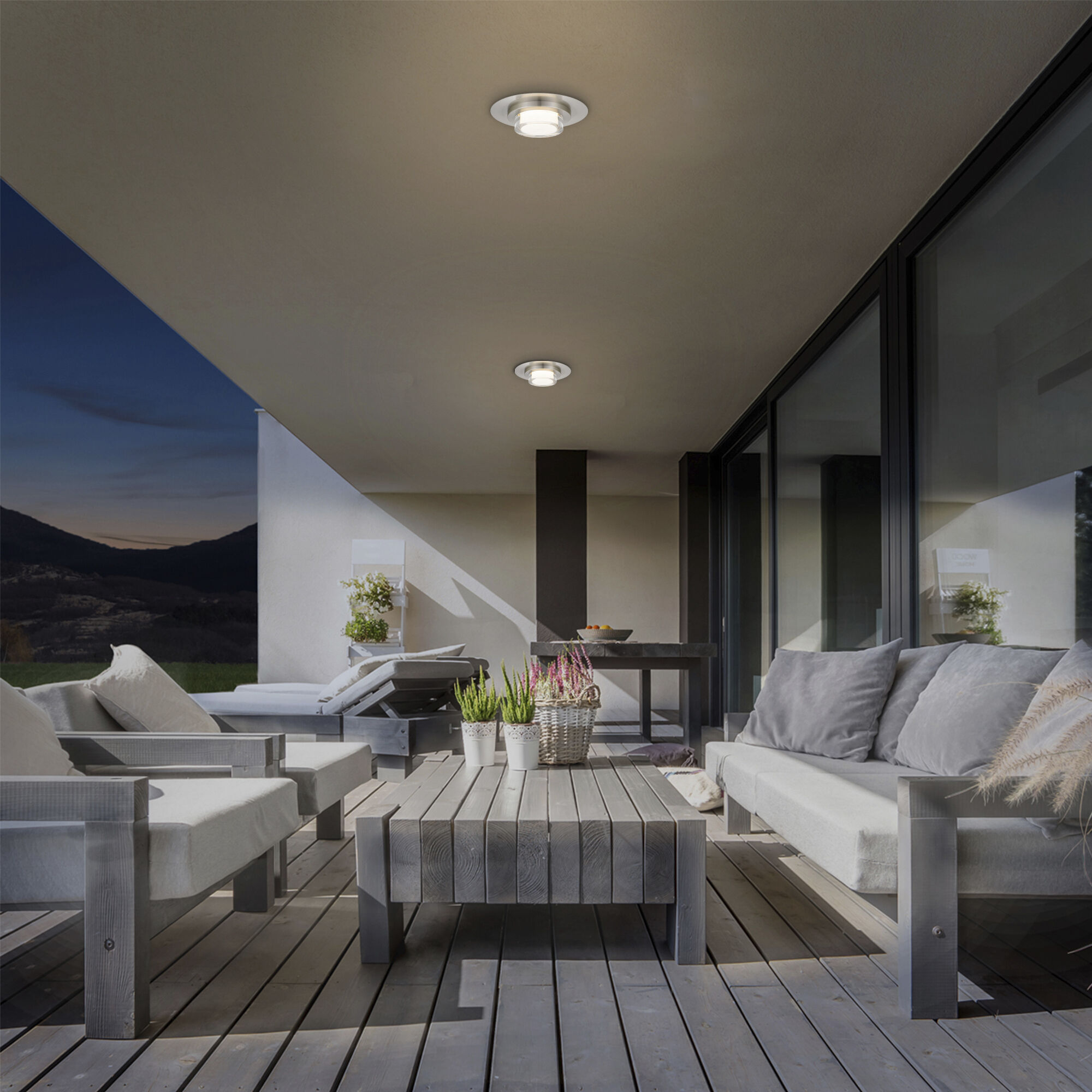 Plate LED 12 inch Brushed Stainless Steel Outdoor Flush Mount